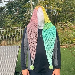 New Handmade Colorful Rainbow Triangle Scarf / Shawl / Wrap